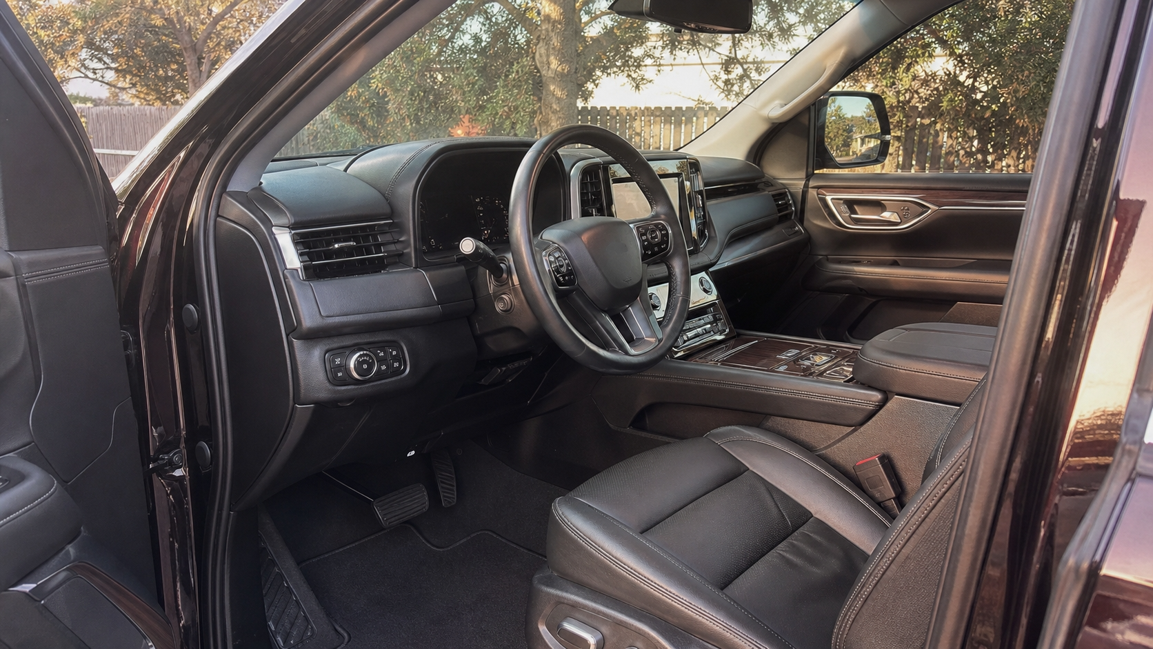 Truck interior full leather detail