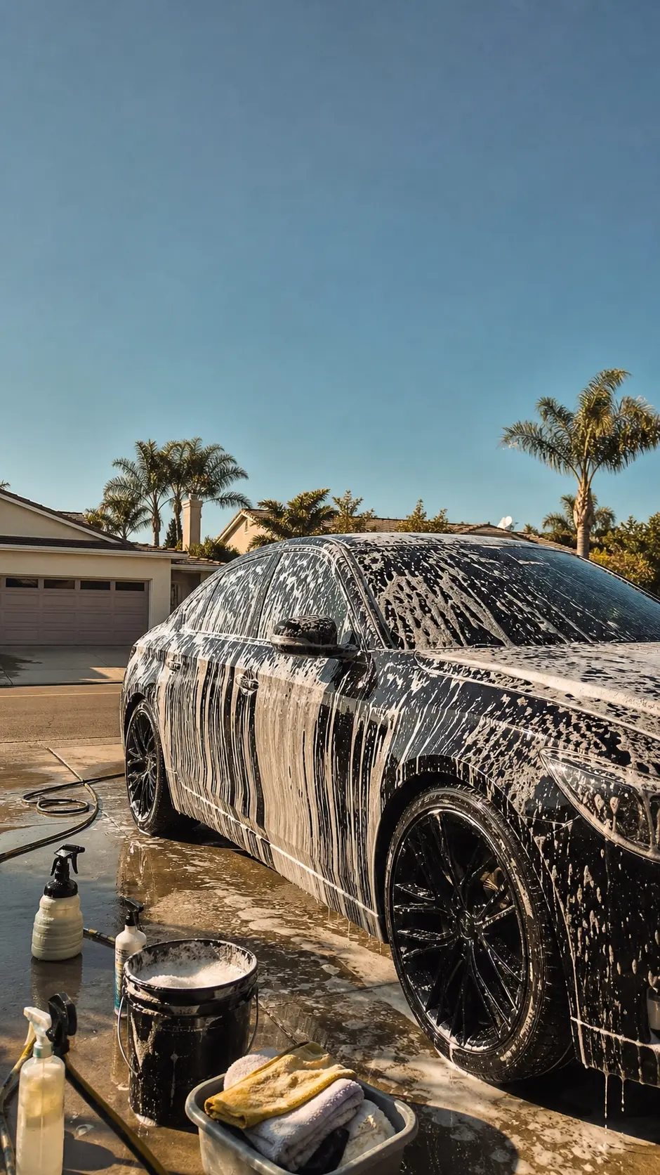 Mobile car detailing in progress